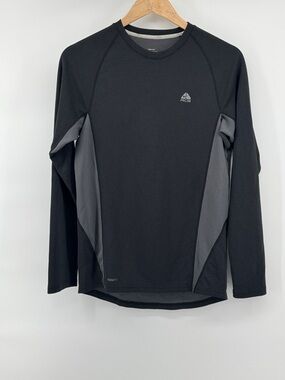 Nike ACG FitDry Black & Gray Long Sleeve Performance Shirt Men's Size Medium